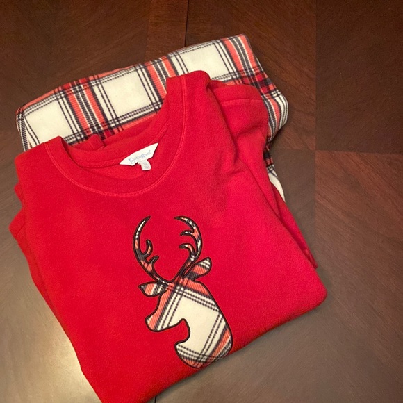 Pajamagram sz XXL HIS pajamas festive and warm. Like new red/plaid - Picture 2 of 6